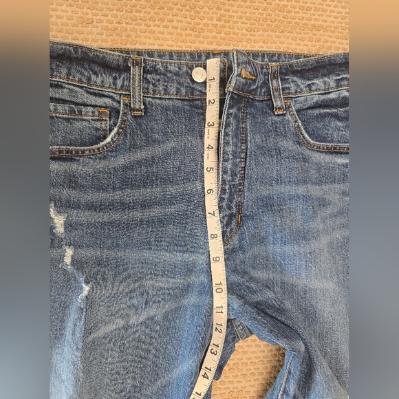 Anthropologie Pilcro Size 30 Distressed Vintage Straight High Rise Raw Hem Jeans - Picture 5 of 11